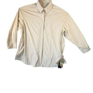 Nike 24/7 Training Shirt Womens XL Light Orewood Brown NEW Oversized HM8385-104